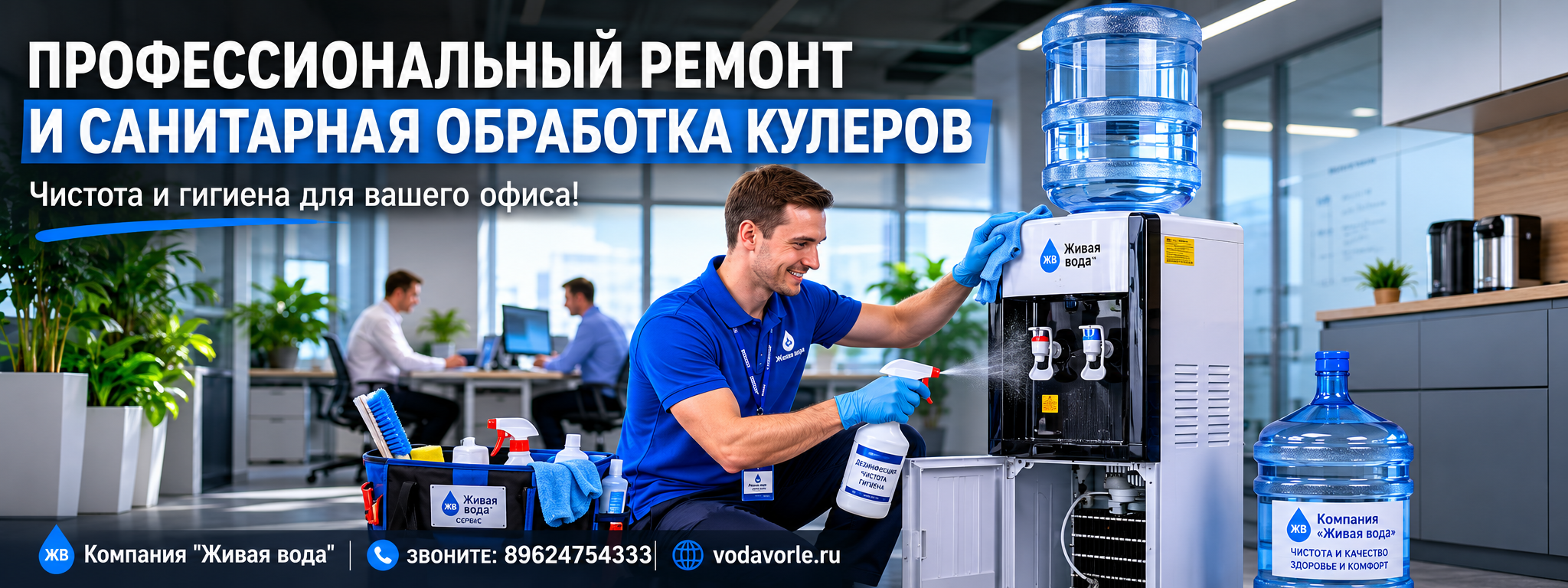 Профессиональный ремонт и санитарная обработка кулеров